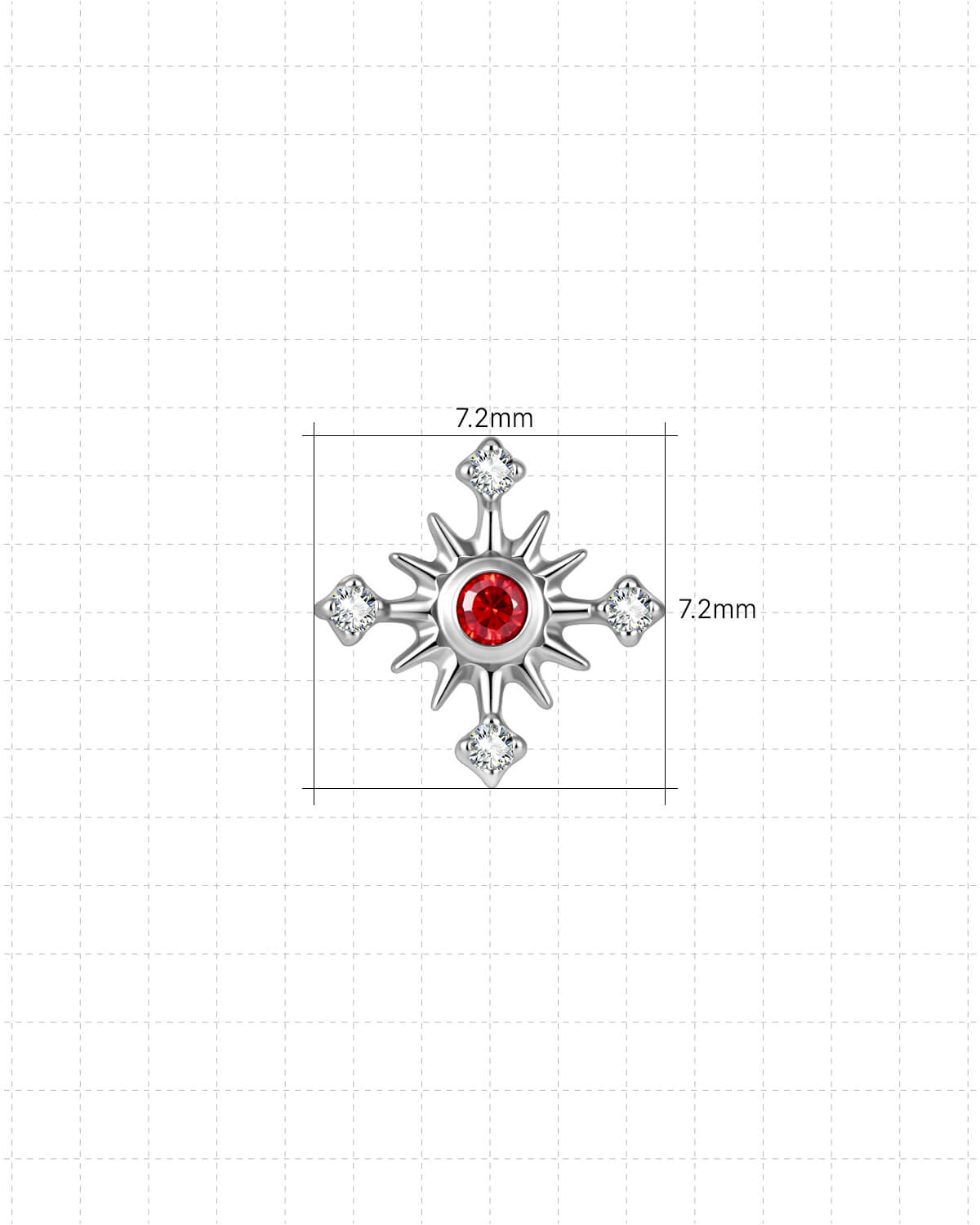 Solar Halo Cross Flatback Stud