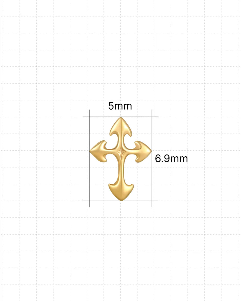Gotische Pfeilkreuz-Niete mit flachem Boden