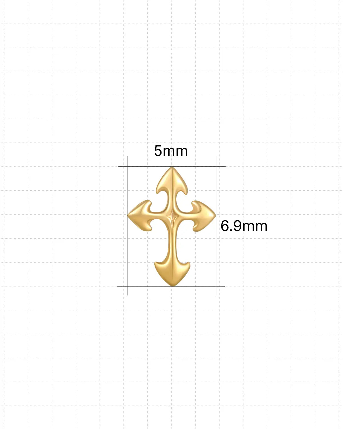 Gothic Arrow Cross Flatback Stud