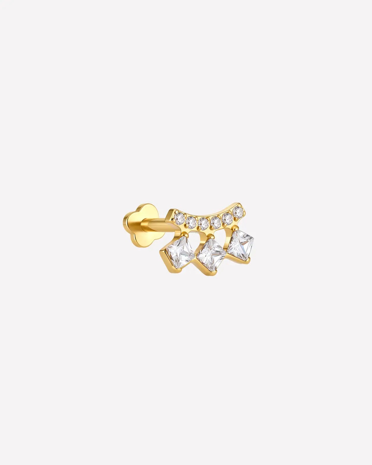 Trio Trapezoid Arc Flatback Stud
