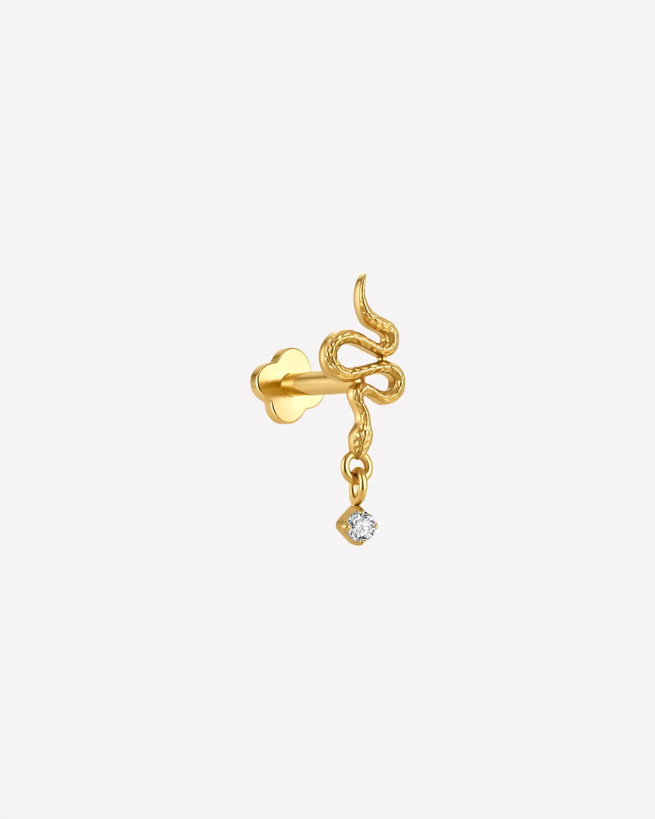 Serpent Drop Flatback Stud