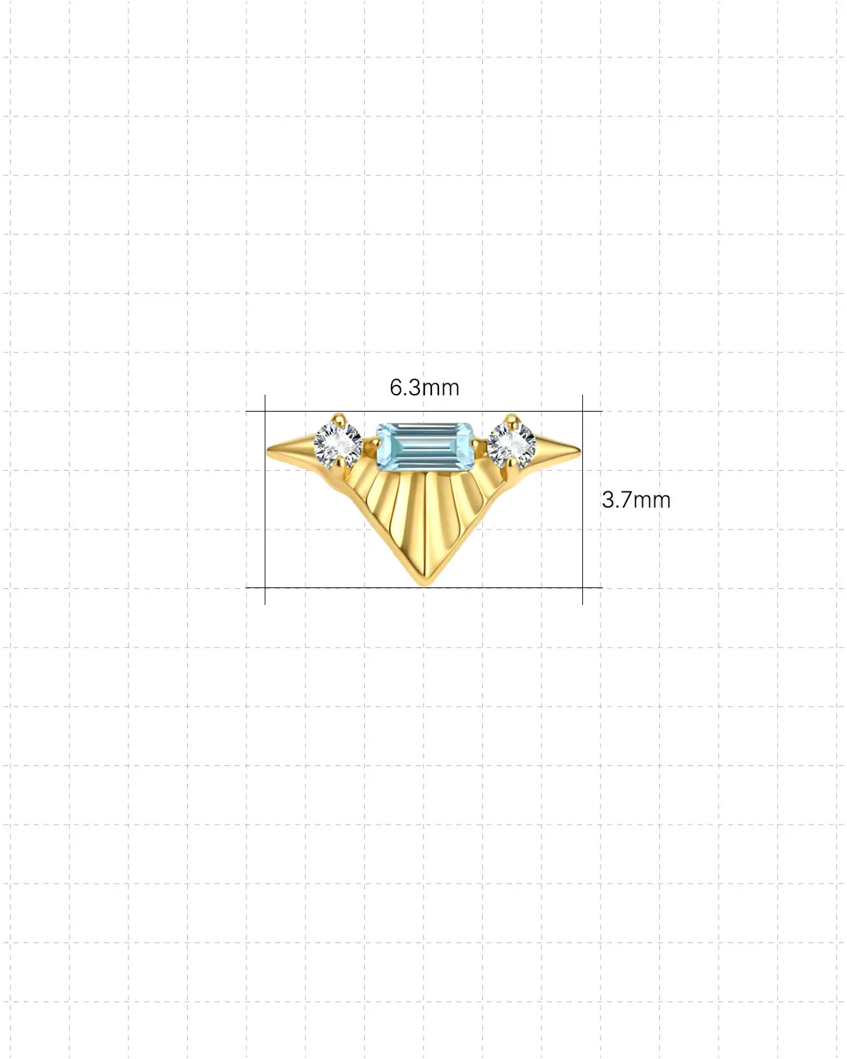 Shell Fan Trio Flatback Stud