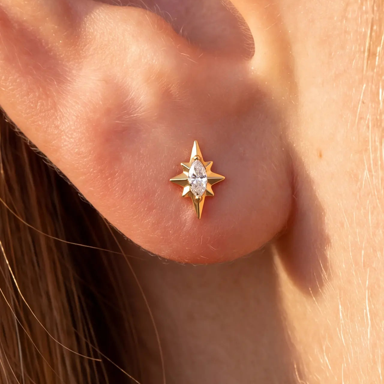Starlight Compass Flatback Stud