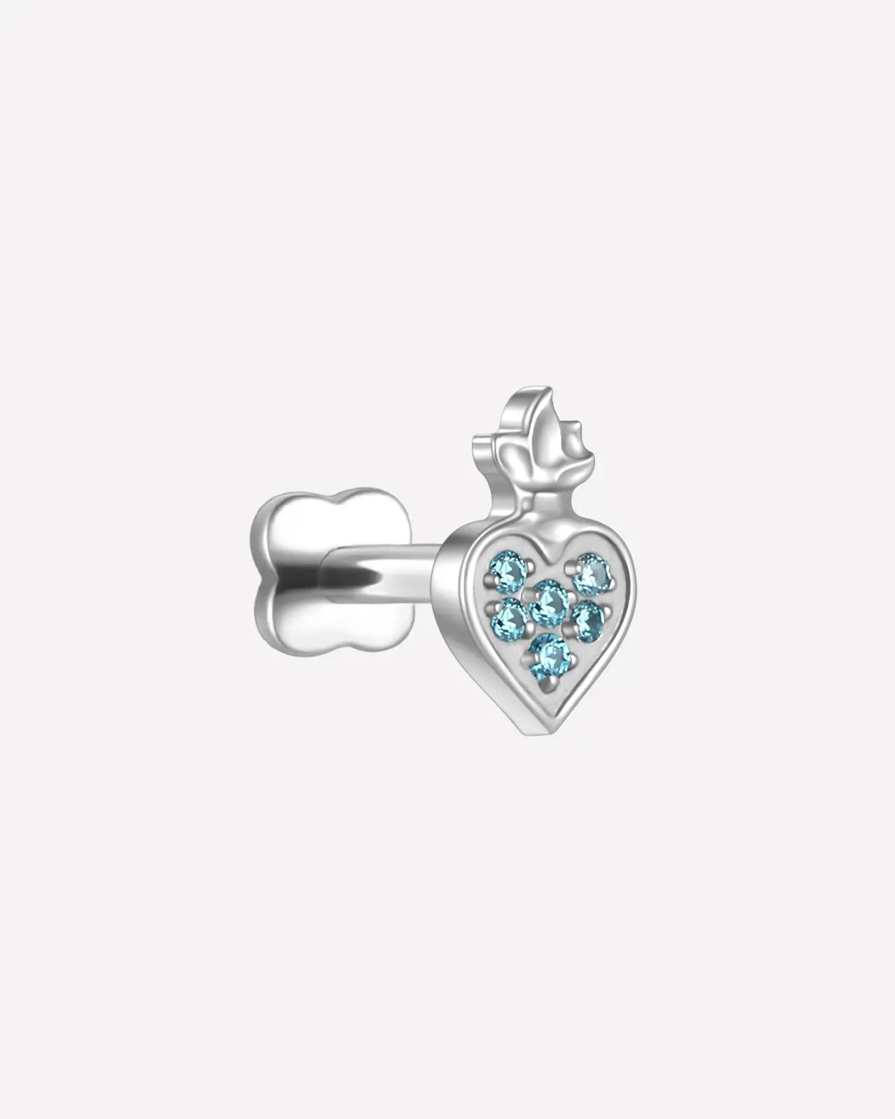 Crowned Heart Pavé Flatback Stud