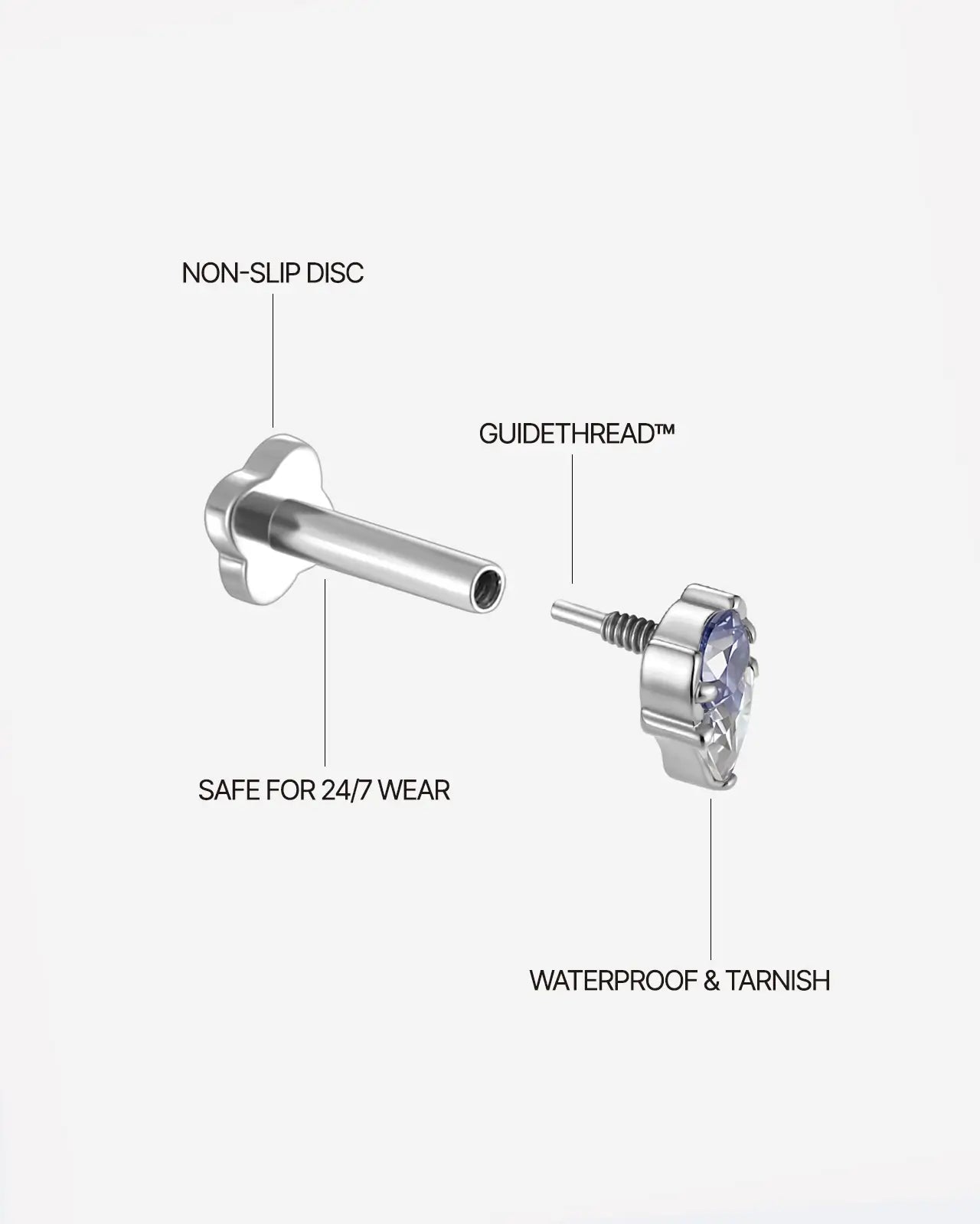 Two-Stone Trillion Drop Flatback Stud