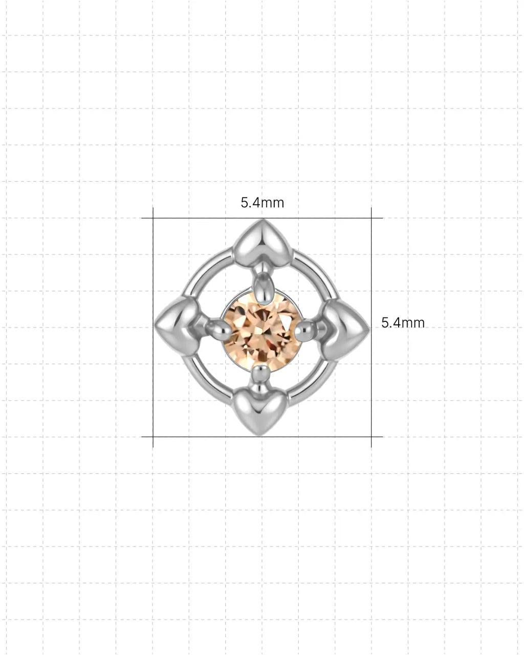 Heart Halo Flatback Stud