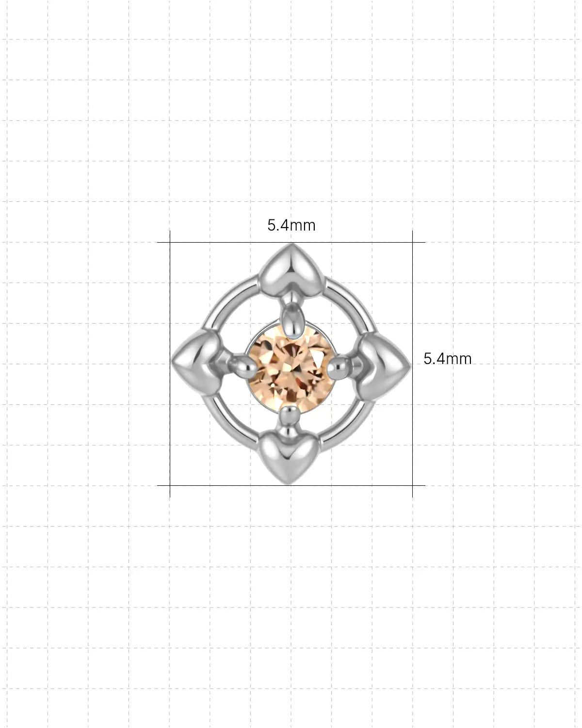 Heart Halo Flatback Stud