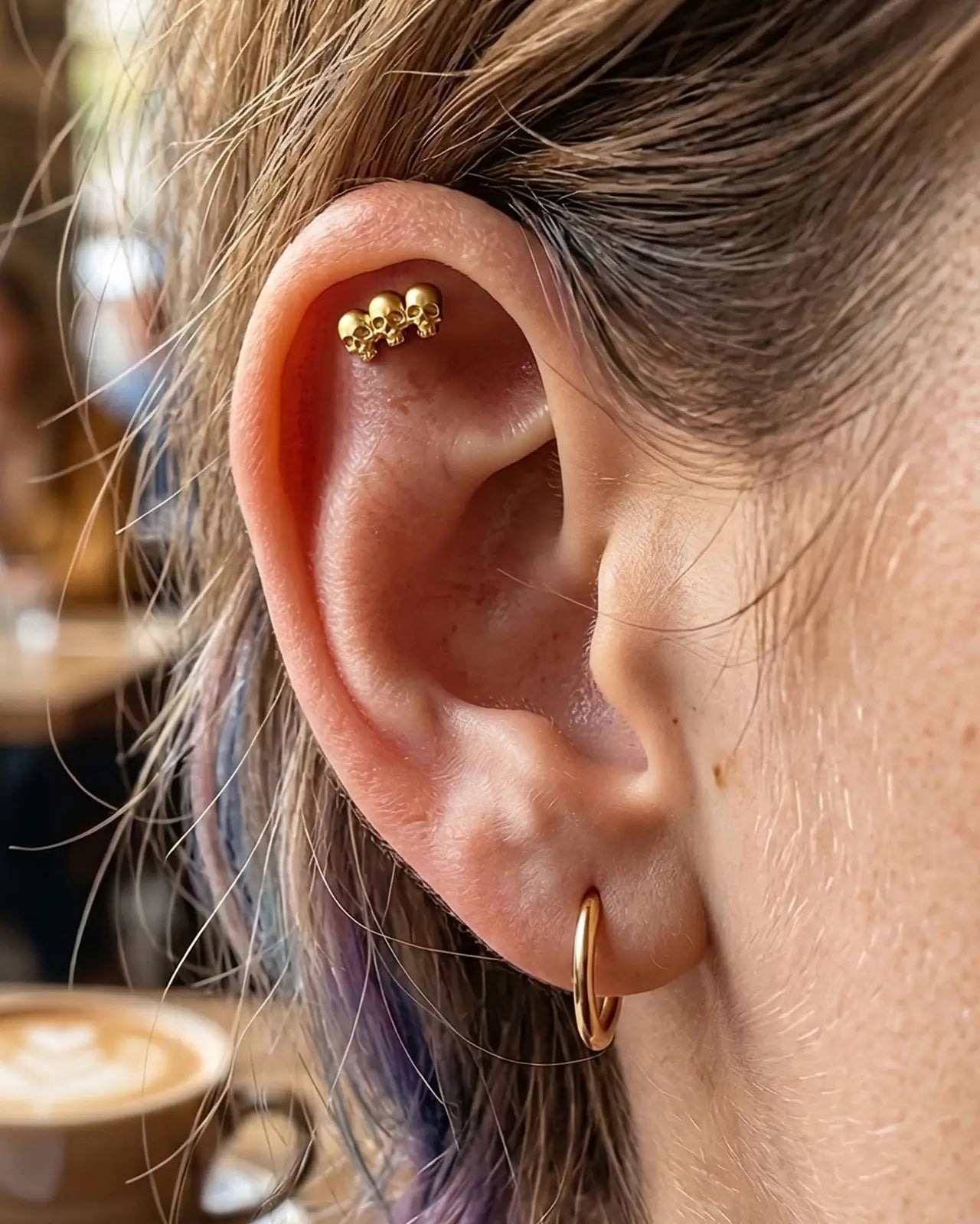 Trinity Skull Flatback Stud