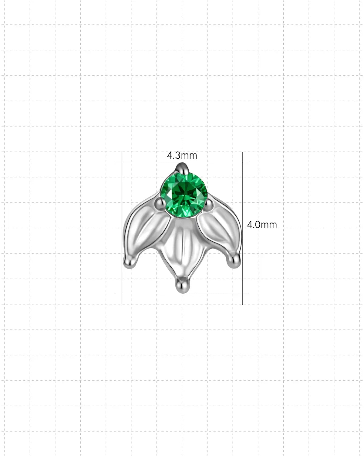 Trillium Gem Flatback Stud