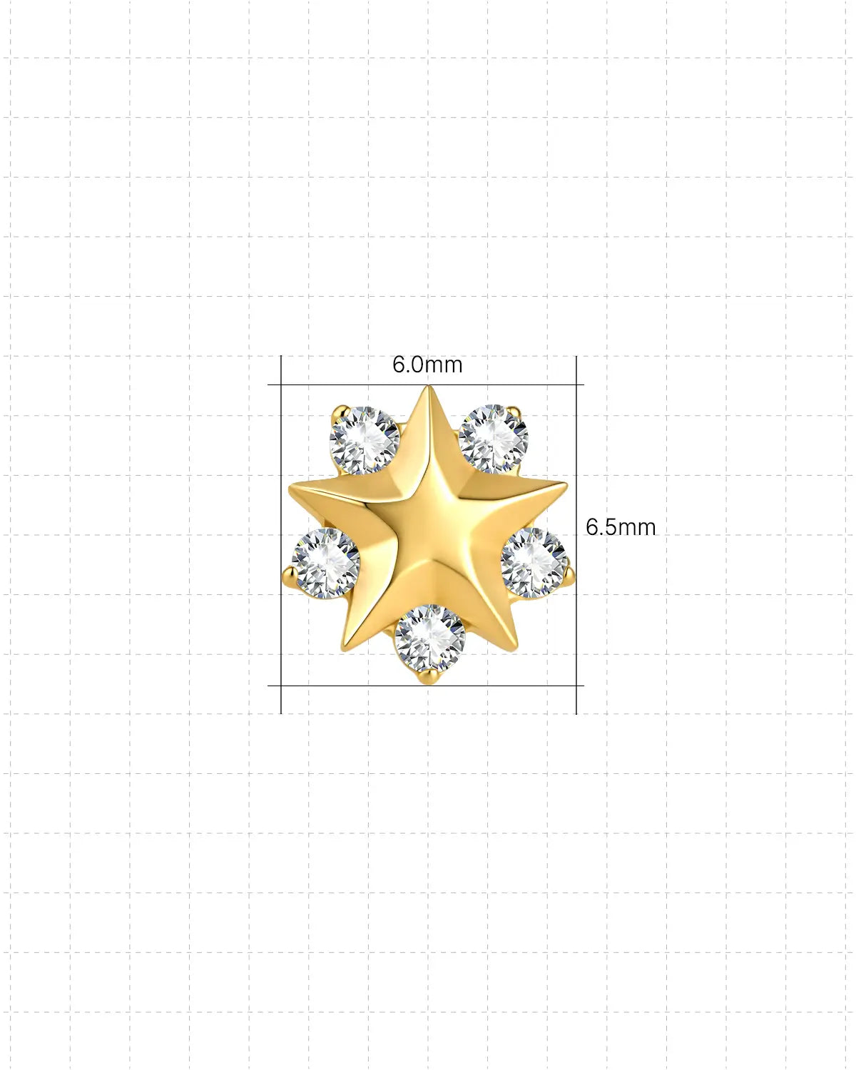 Celestial Star Halo Flatback Stud