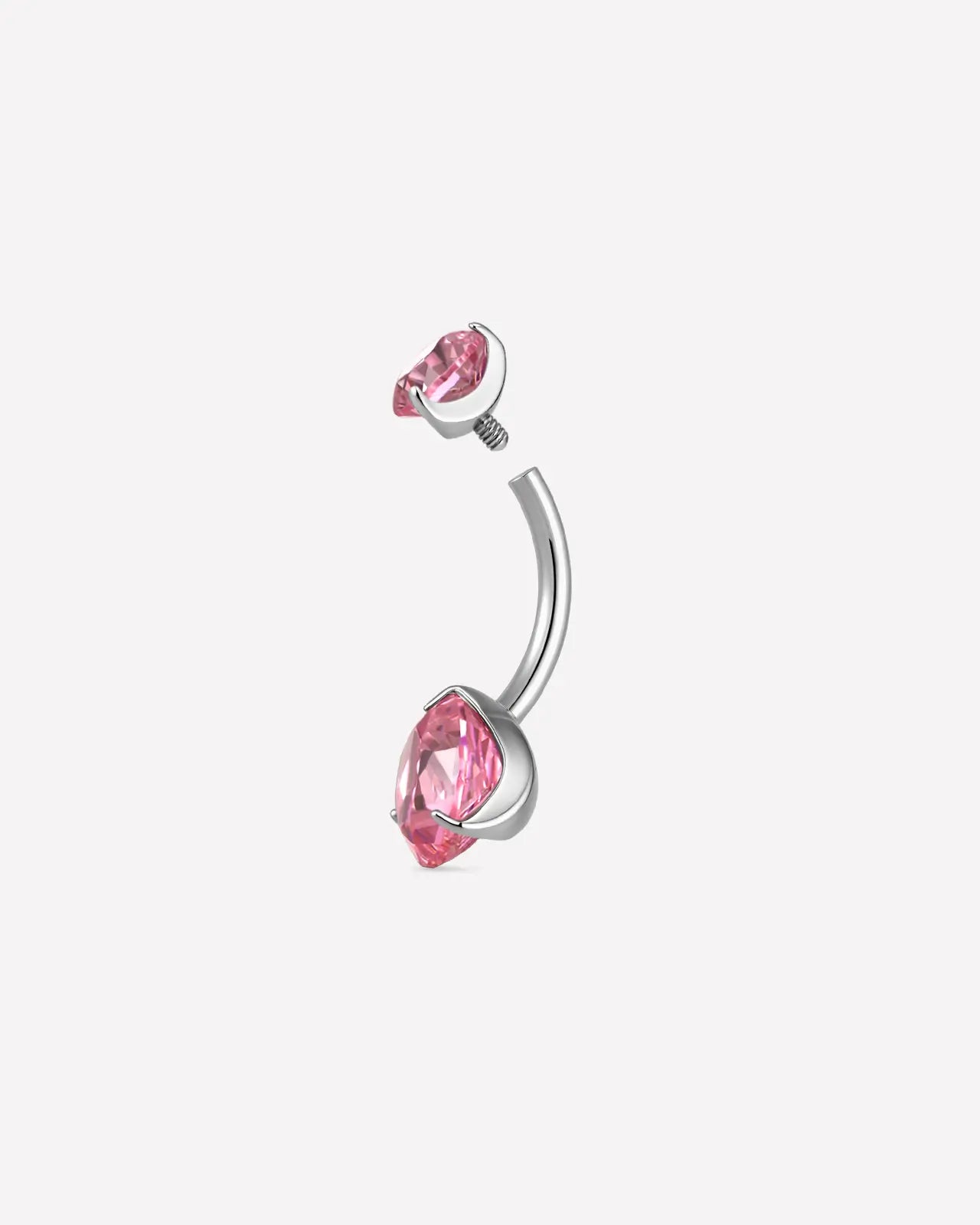 Rose-Cut Duo Zirconia Belly Button Ring