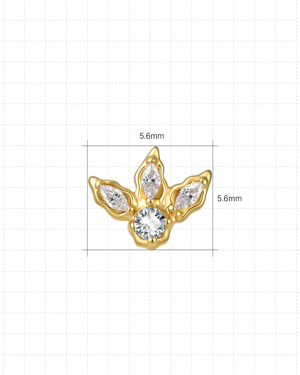Bird Track Marquise Cluster Flatback Stud
