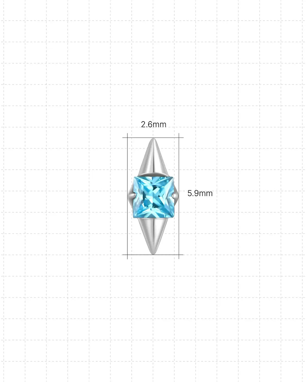 Vierkantprisma Speer Flatback Stud