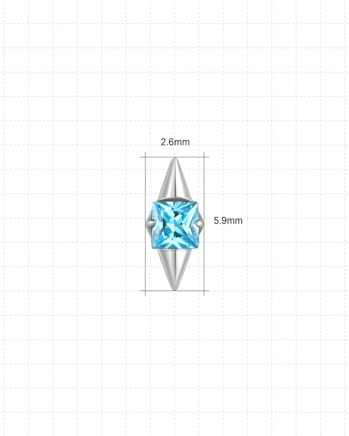 Vierkantprisma Speer Flatback Stud