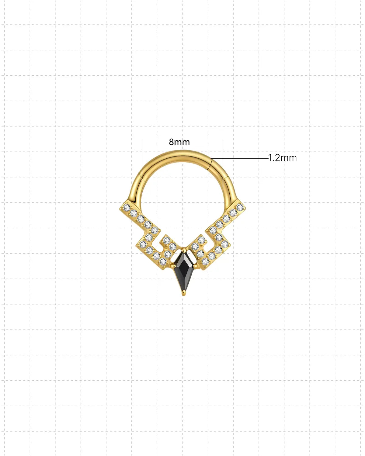 Kite Gem Tiara Clicker Ring