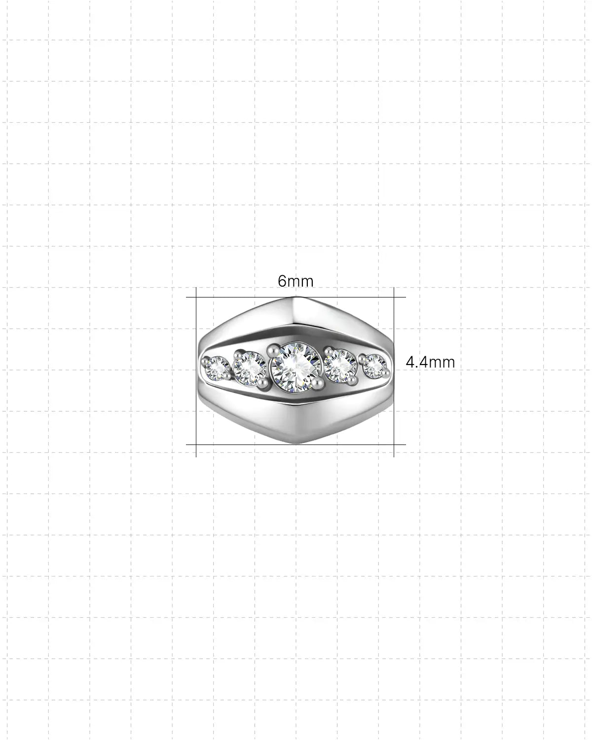 Graduated Zirconia Arc Flatback Stud