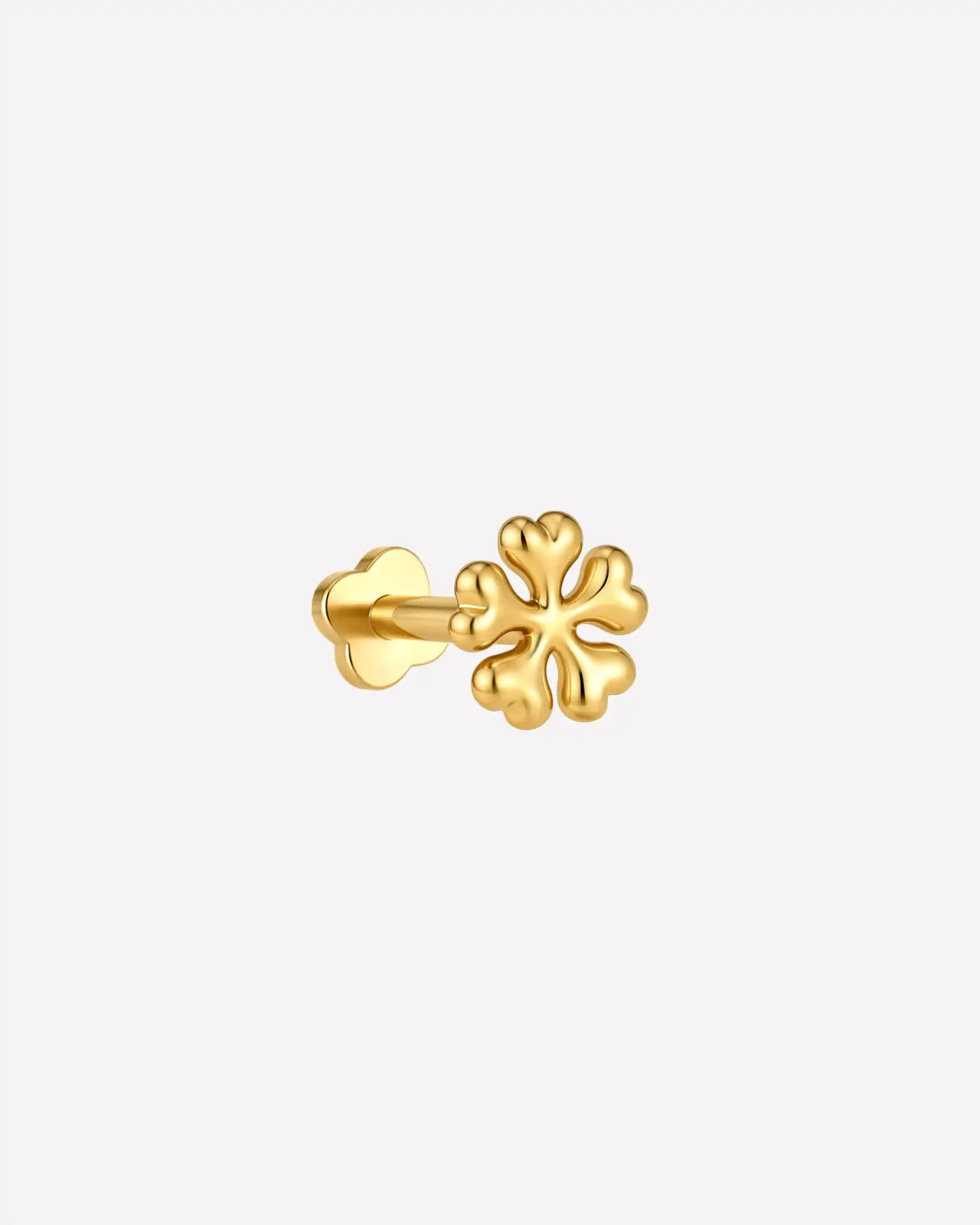 Polished Snowflake Flatback Stud