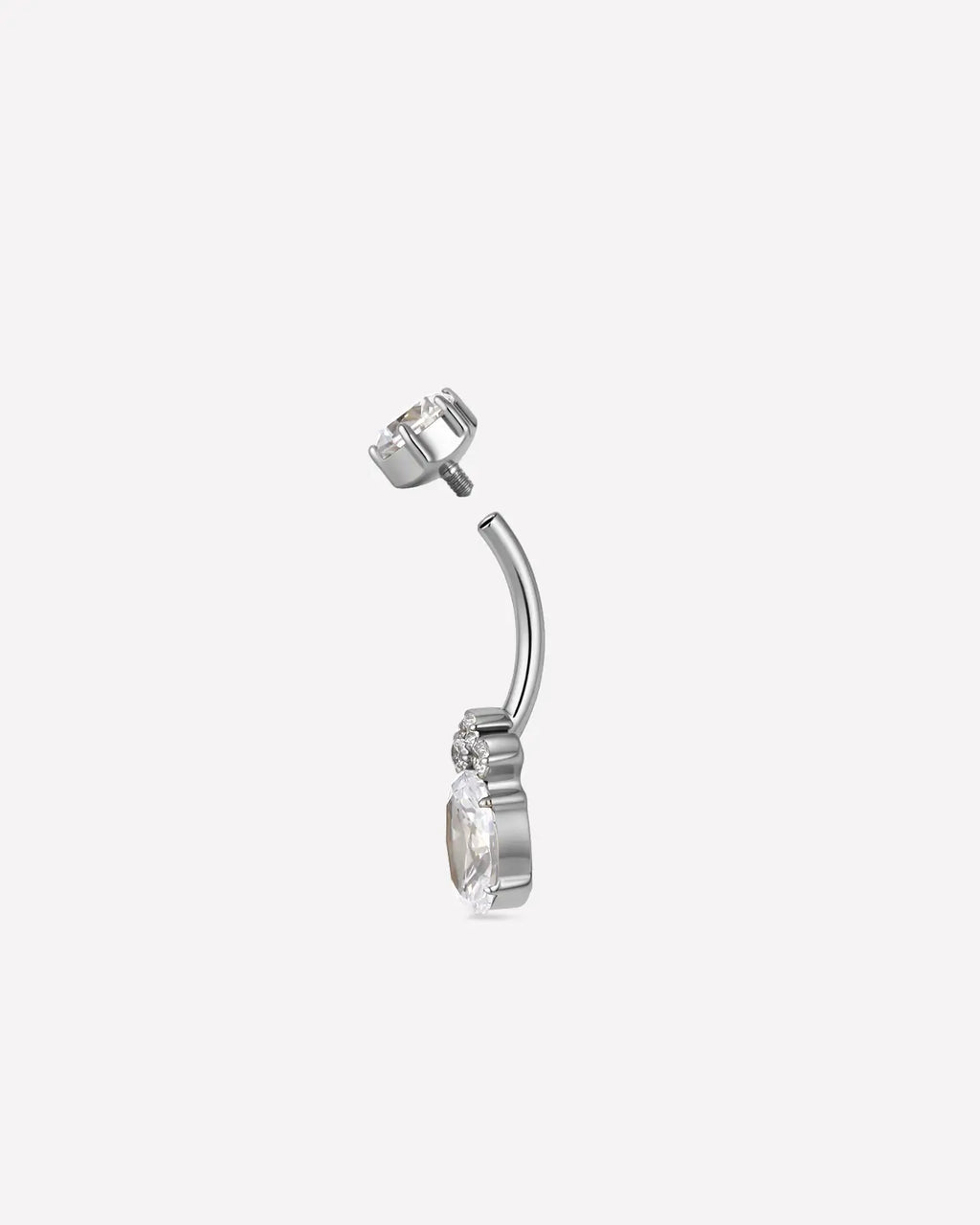 Regal Crown Oval Belly Button Ring