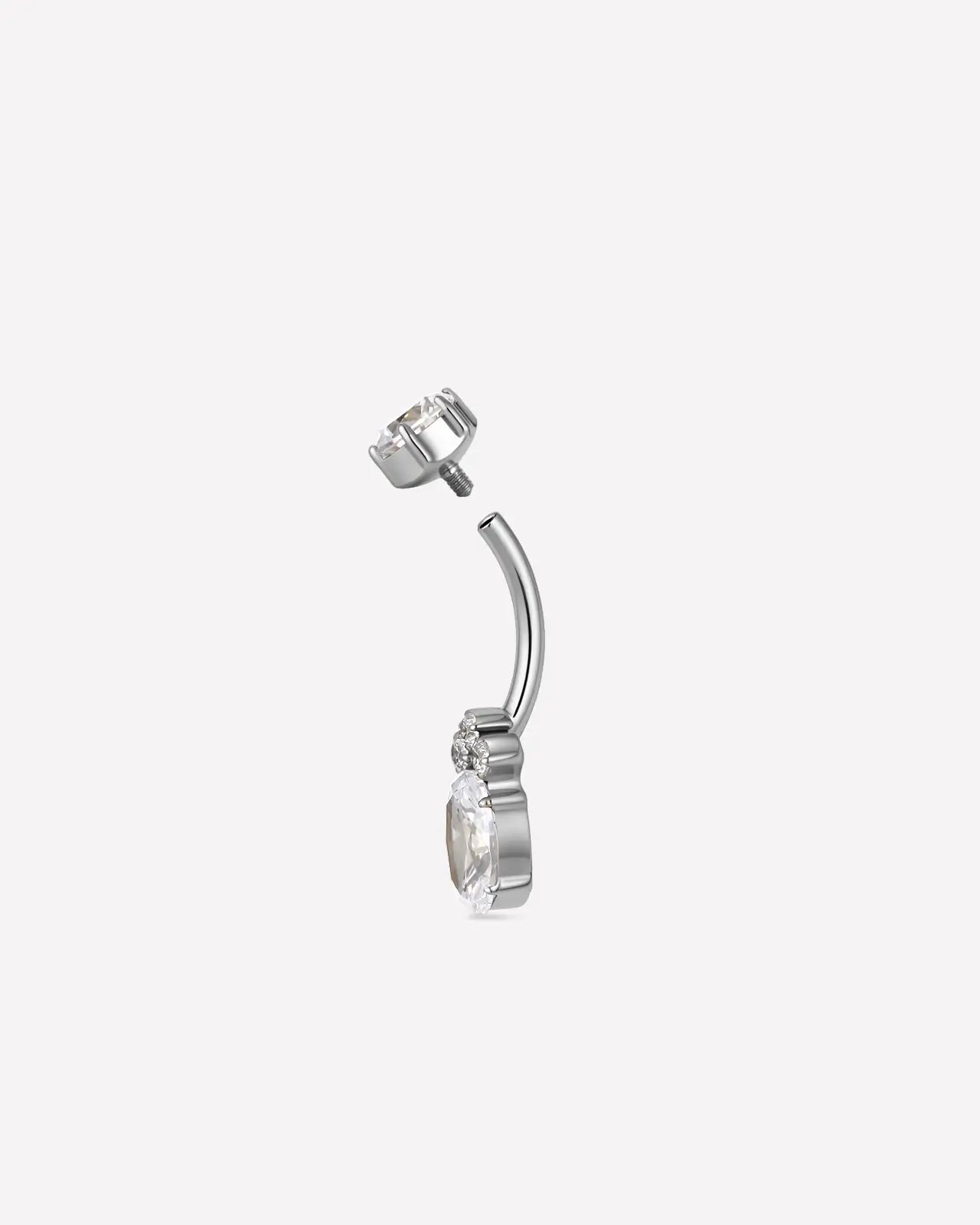 Regal Crown Oval Belly Button Ring