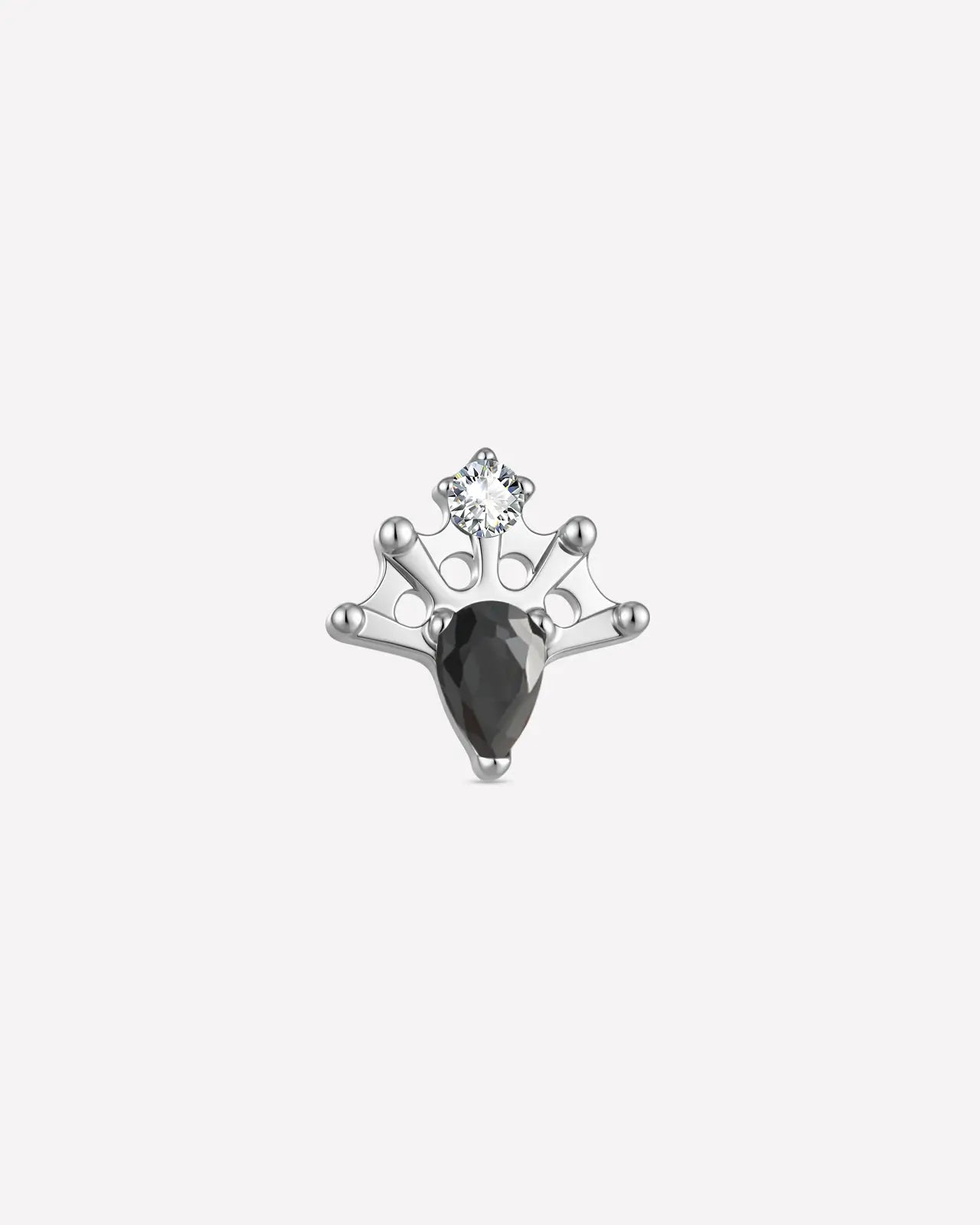 Regal Pear Crown Flatback Stud
