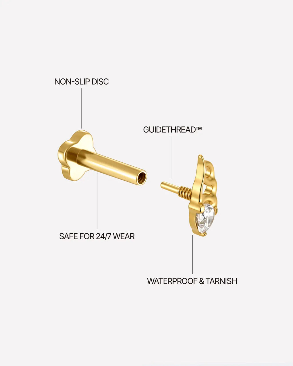 Fluid Flame Pear Flatback Stud