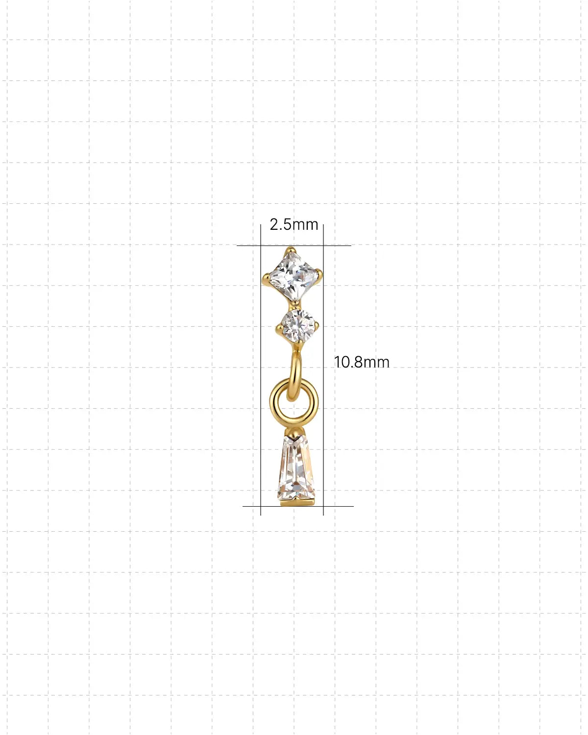 Geometric Duo Drop Flatback Stud
