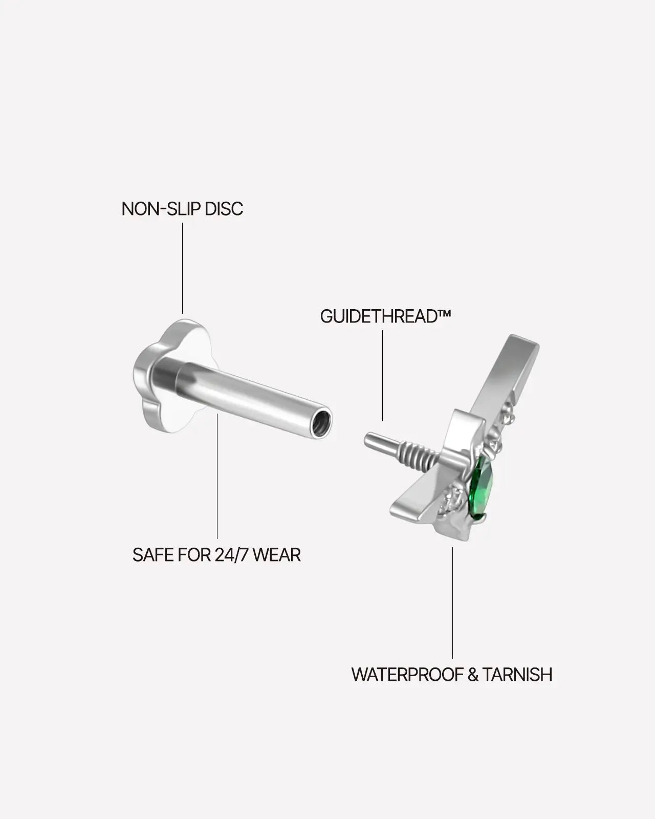 Marquise Wing Pavé Flatback Stud