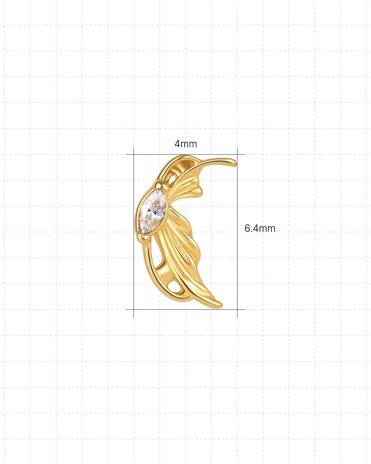 Arete plano de ala de hada