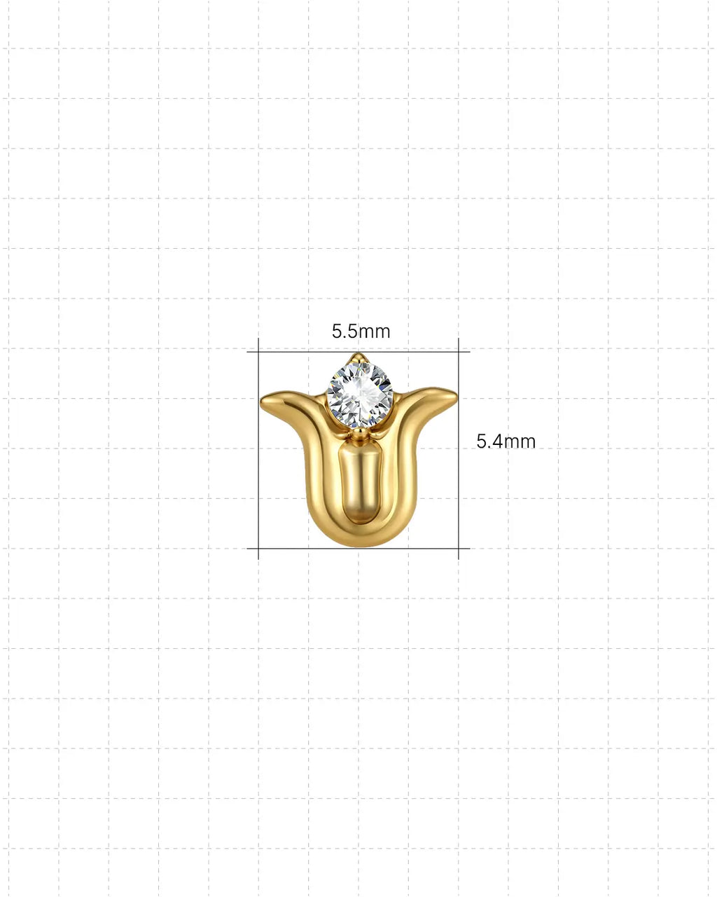 Lotus Bloom Flatback Stud