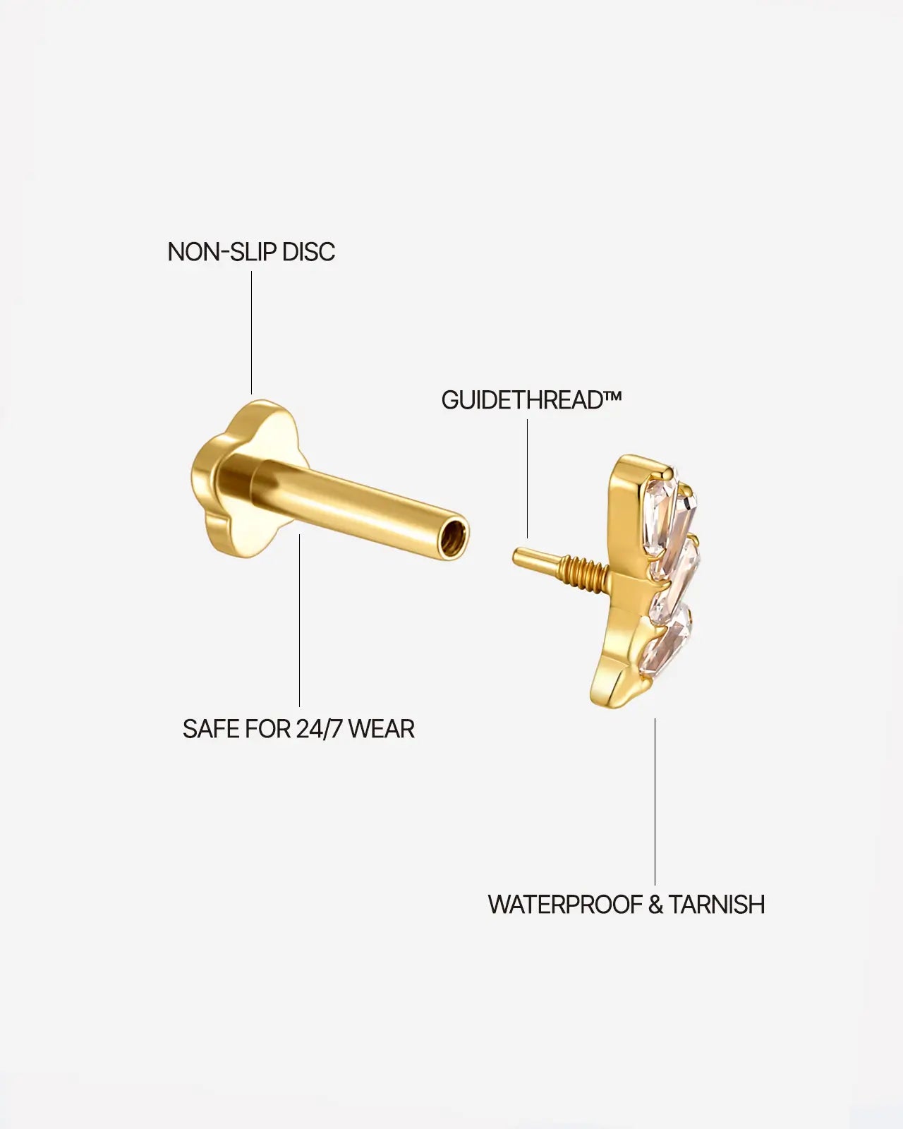 Cascading Marquise Branch Flatback Stud