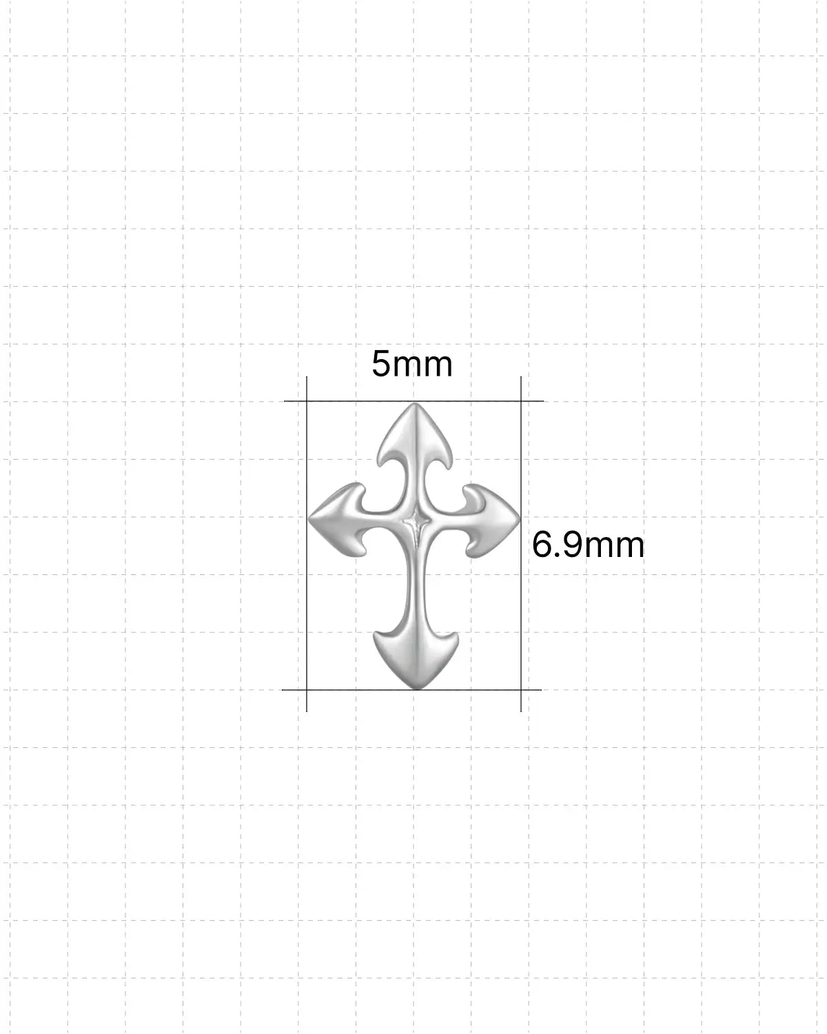 Gothic Arrow Cross Flatback Stud