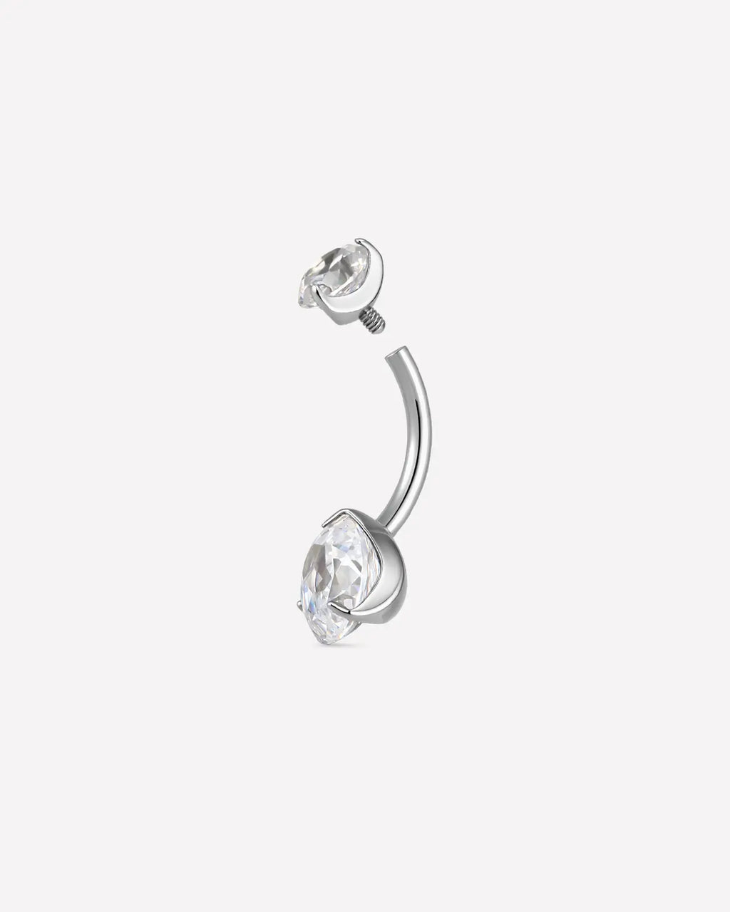Rose-Cut Duo Zirconia Belly Button Ring