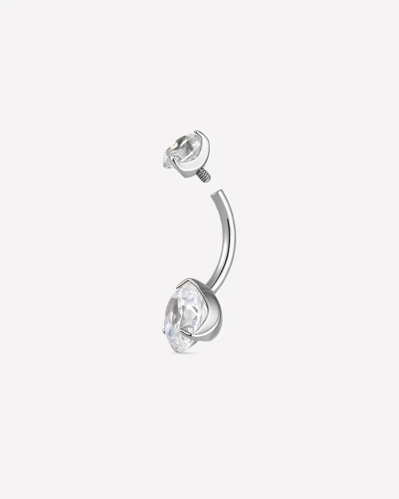 Rose-Cut Duo Zirconia Belly Button Ring
