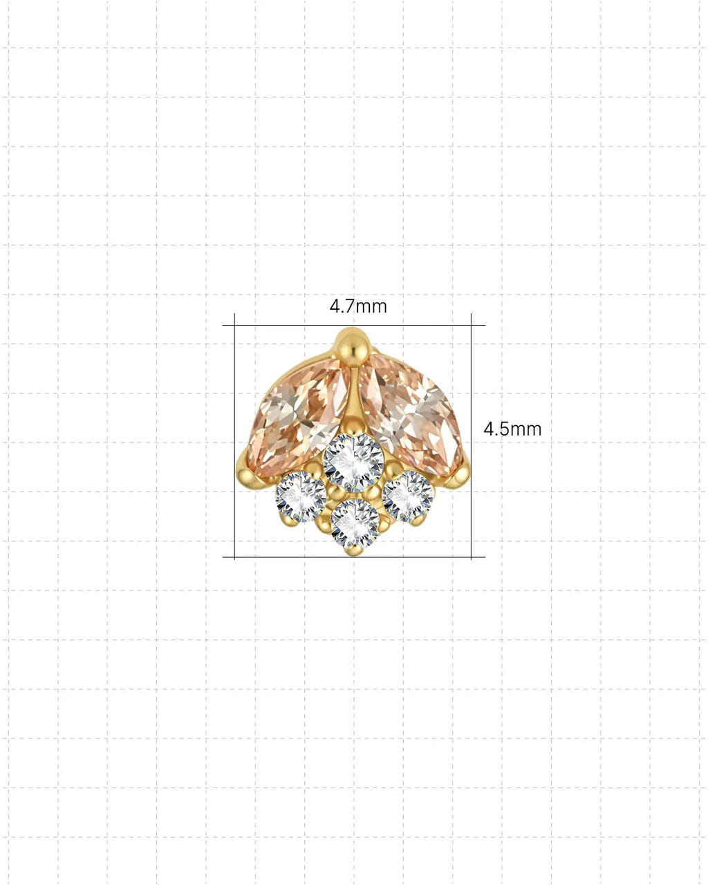 Marquise Petal Bloom Flatback Stud