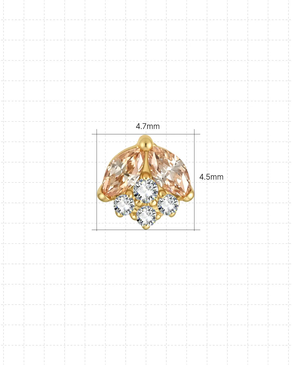 Marquise Petal Bloom Flatback Stud