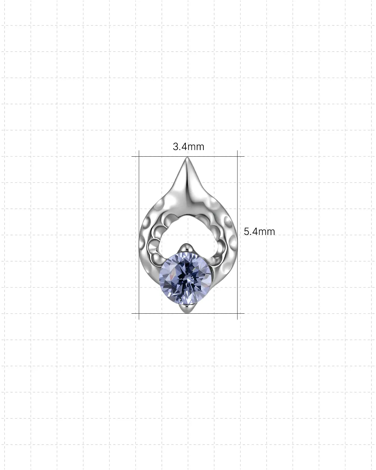 Teardrop Leaf Loop Flatback Stud