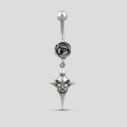 ROSE CROSS BELLY BUTTON RING