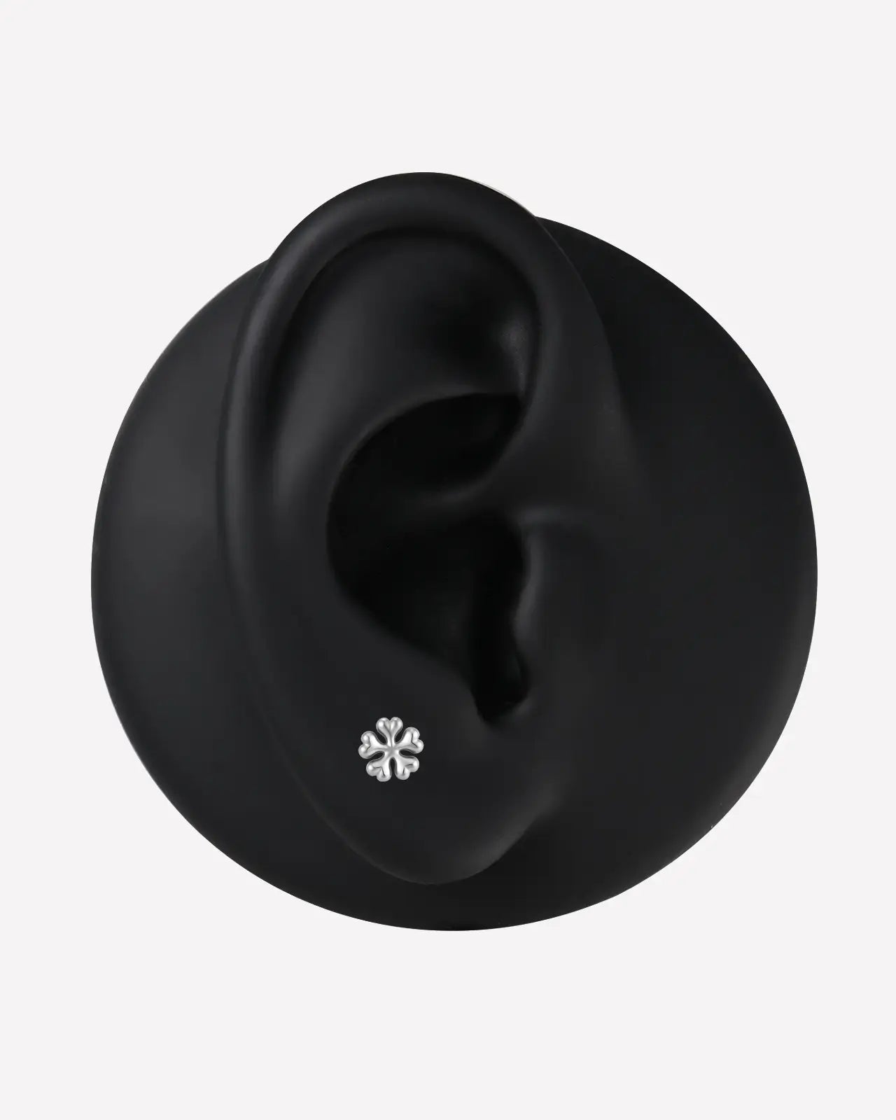 Polished Snowflake Flatback Stud