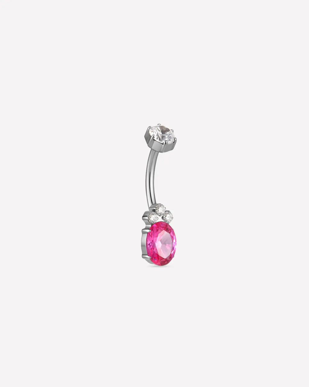 Regal Crown Oval Belly Button Ring