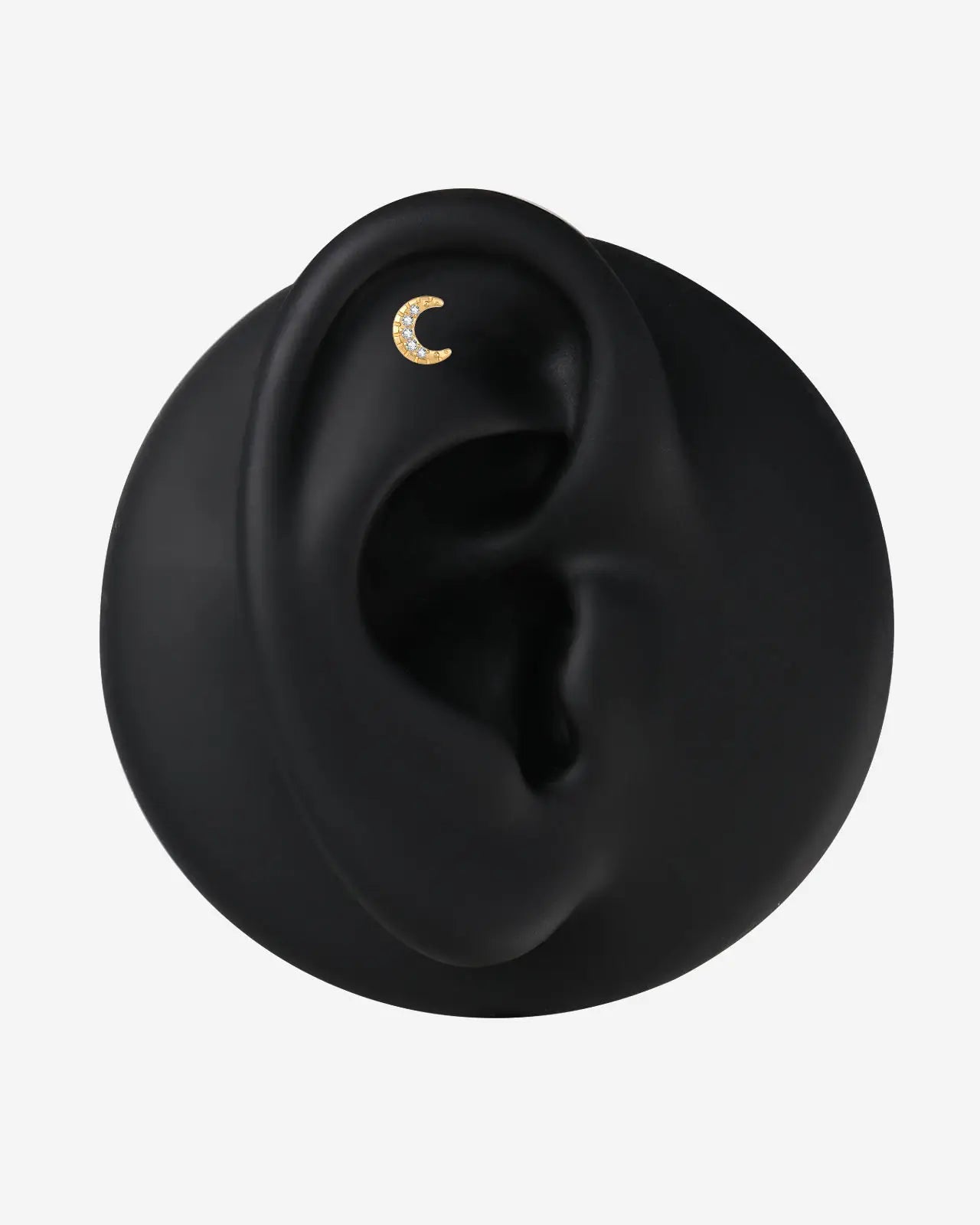 Pavé Crescent Moon Flatback Stud