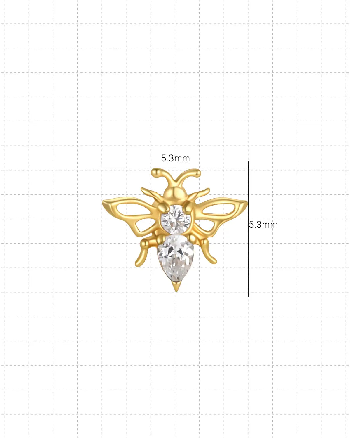 Jeweled Filigree Bee Flatback Stud