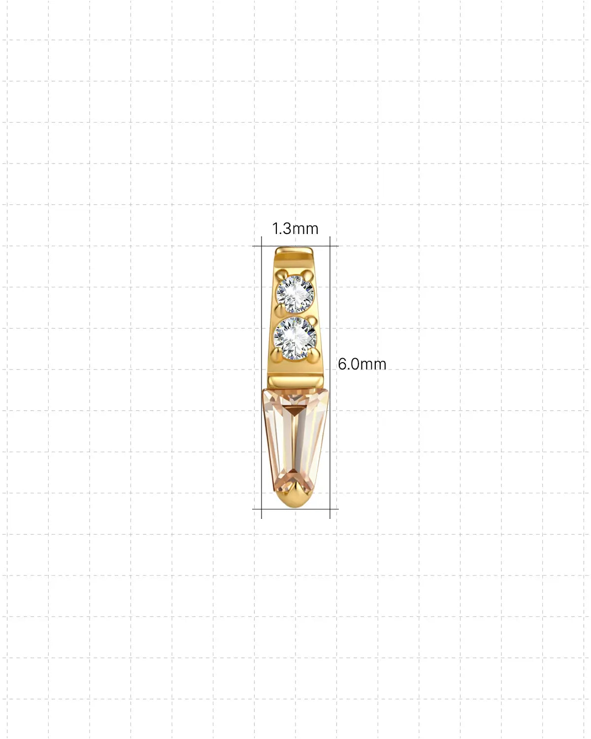 Prism Point Duo Gem Flatback Stud