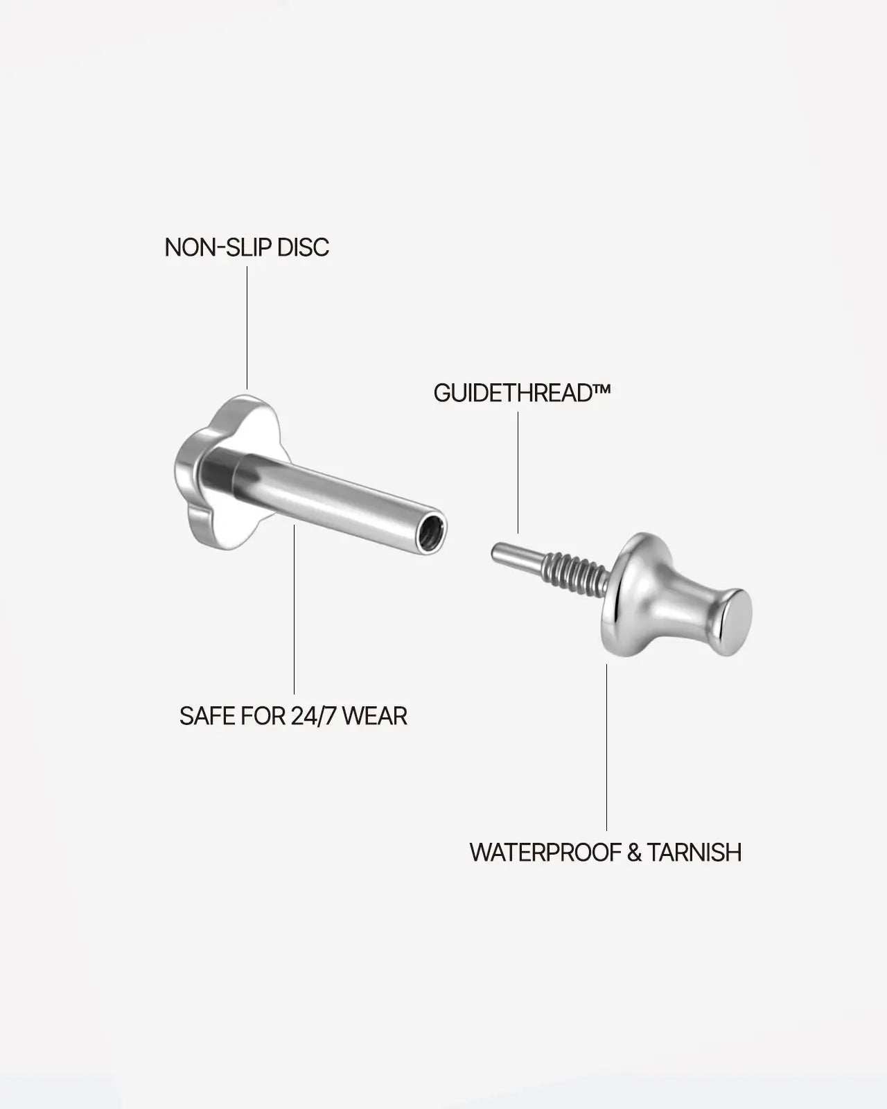 Titanium Pin Flatback Stud