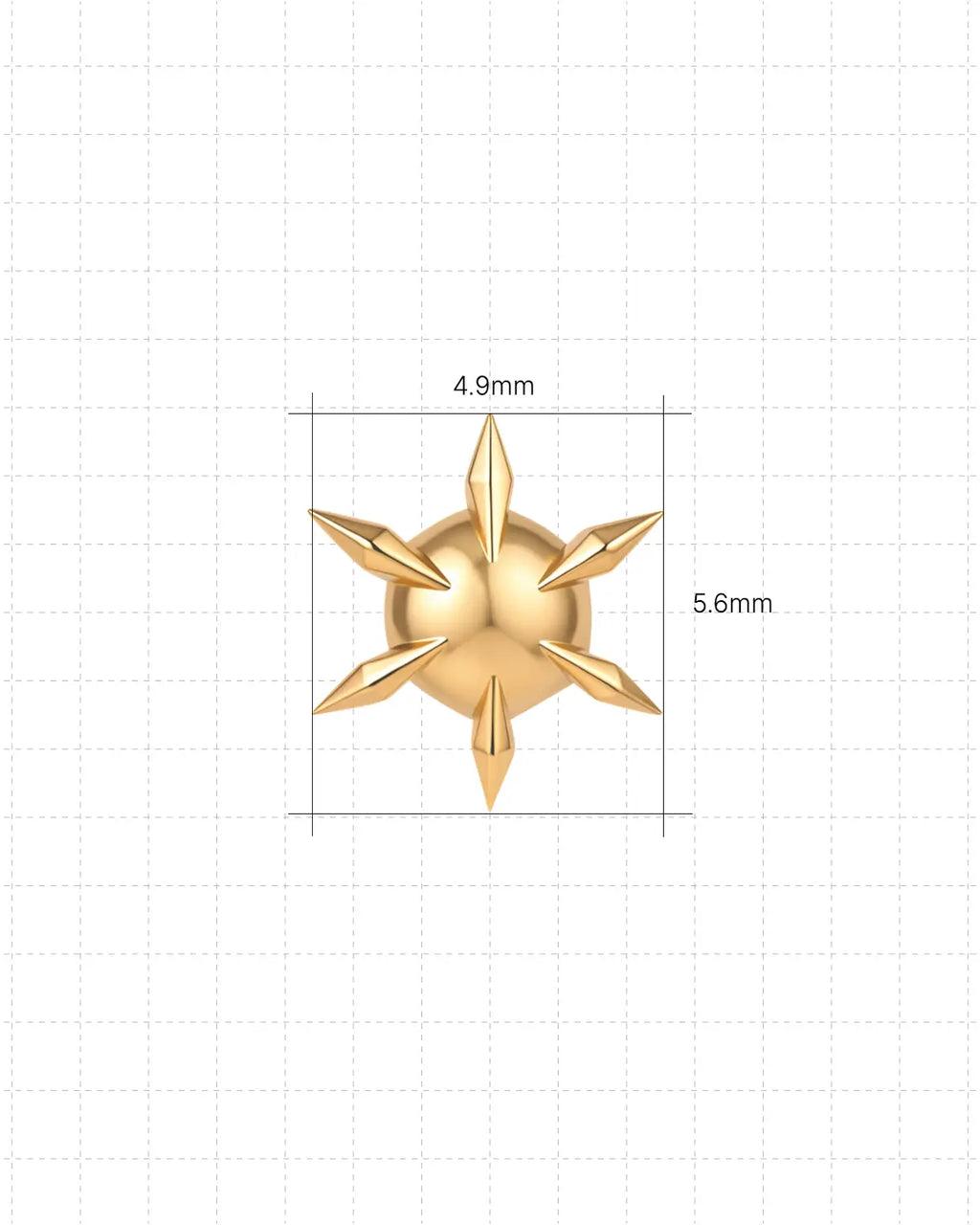 Sunburst Spike Flatback Stud