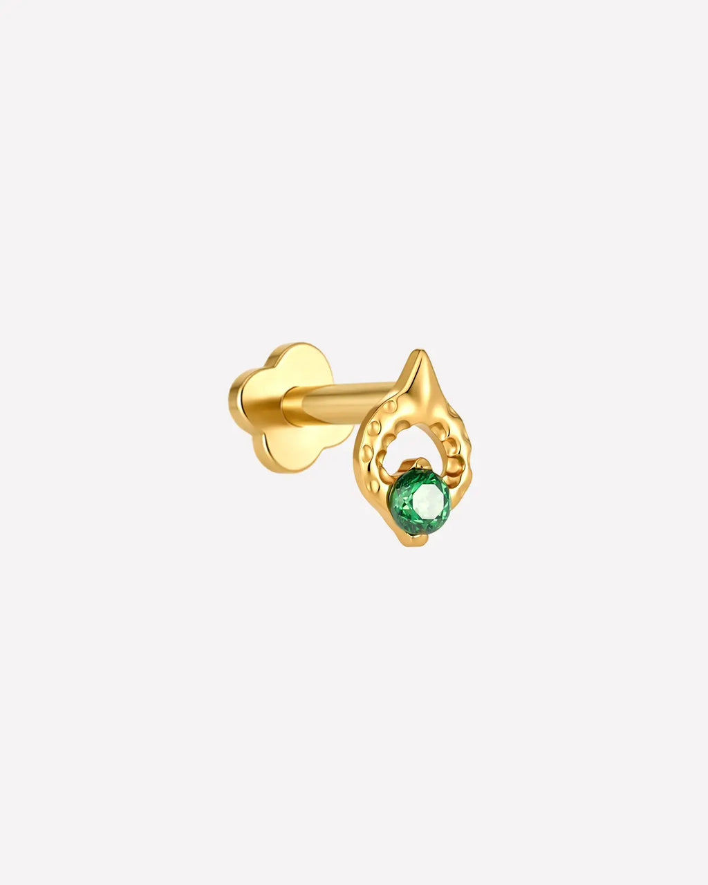 Teardrop Leaf Loop Flatback Stud