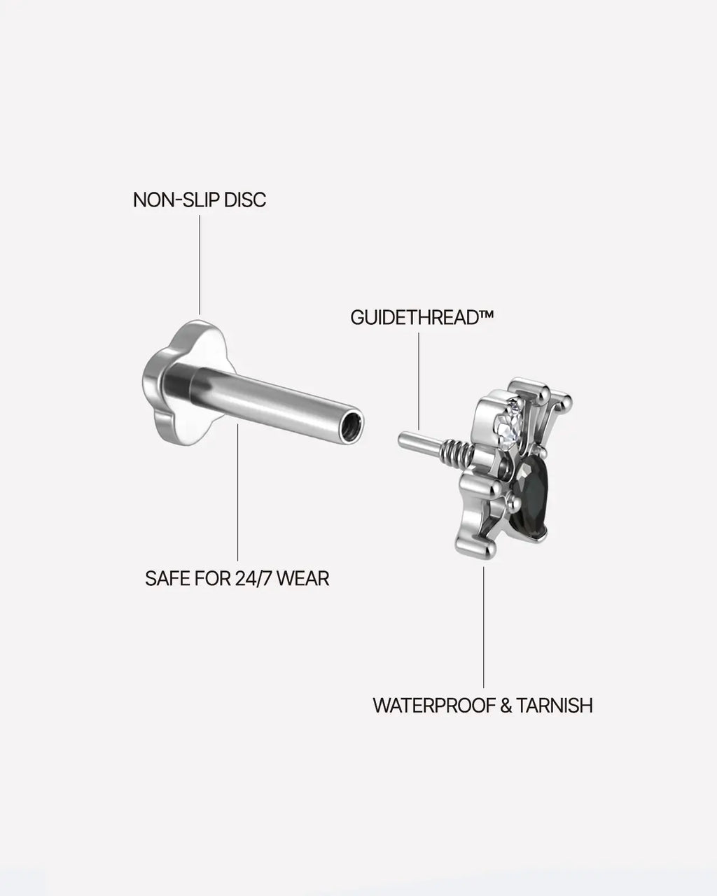 Regal Pear Crown Flatback Stud