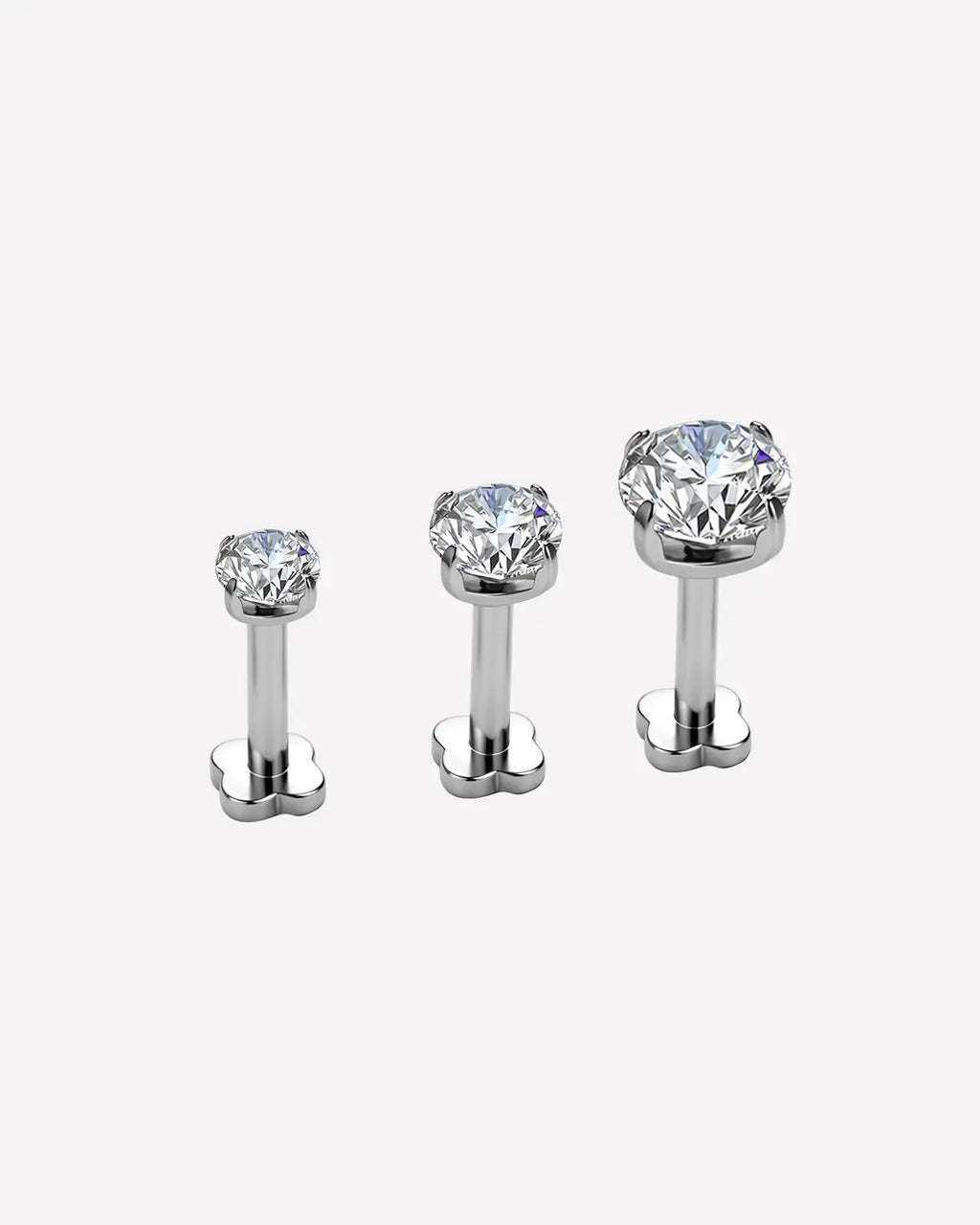 Brilliant Moissanite Solitaire Flatback Stud