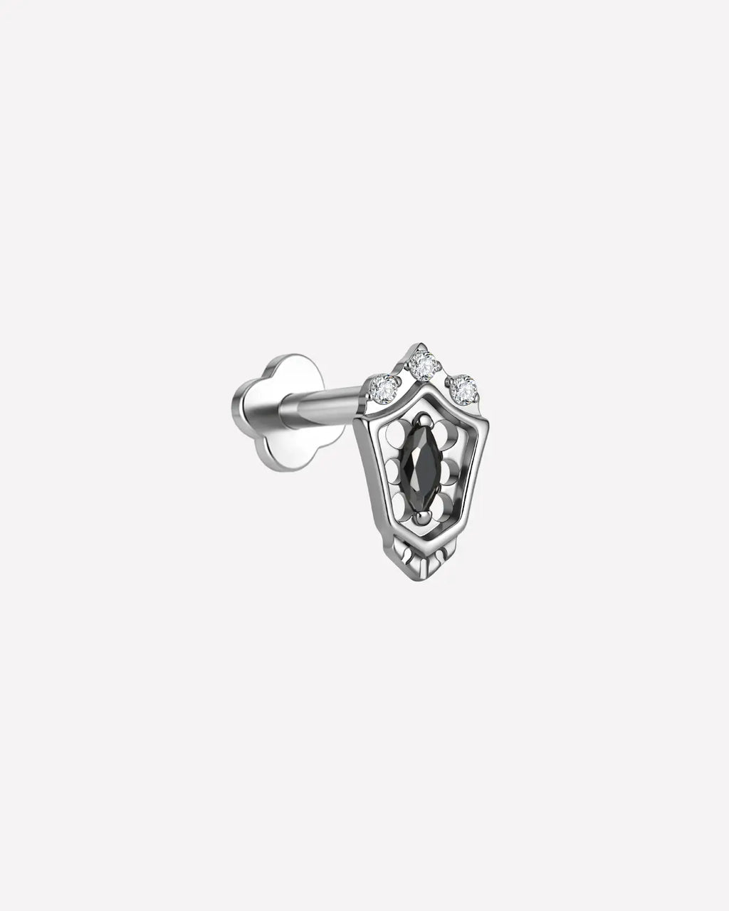 Crowned Marquise Shield Flatback Stud