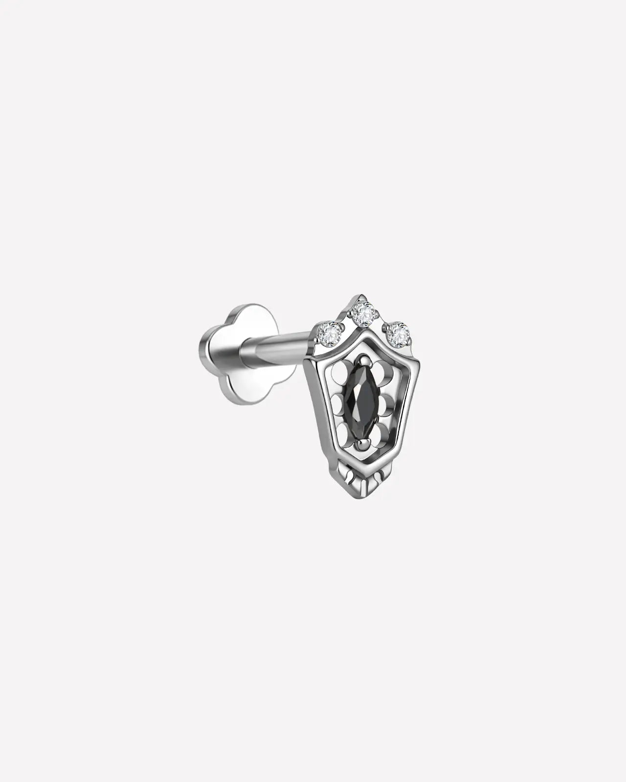 Crowned Marquise Shield Flatback Stud