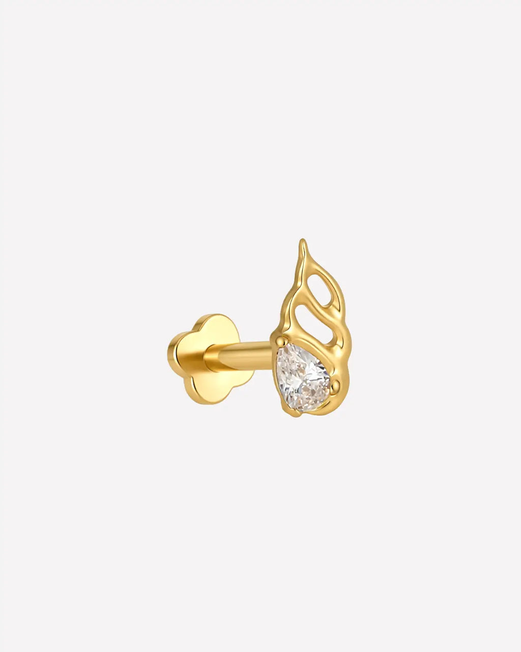 Fluid Flame Pear Flatback Stud